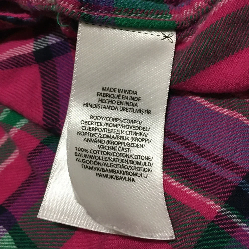 Polo Ralph Lauren Plaid Dress Kids 10 Pink Long Sleeve Button Front